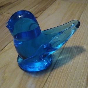 Blue Glass Bluebird of Happiness Sunny Day Bluebird Ron Ray 1997 Signed
